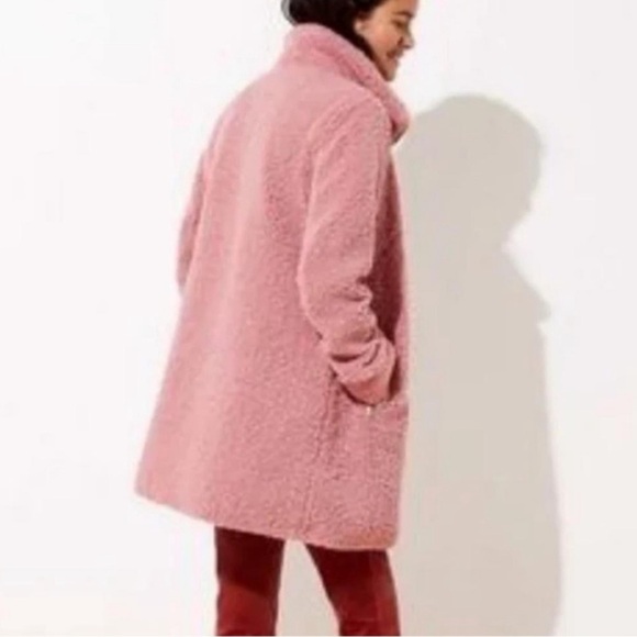 Loft Teddy Bear Sherpa Pink Coat  size XL - Picture 2 of 8
